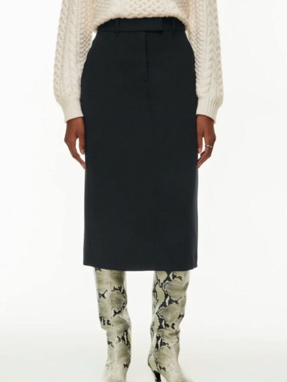 Wilfred Riviera Black Midi Column Skirt Size 8